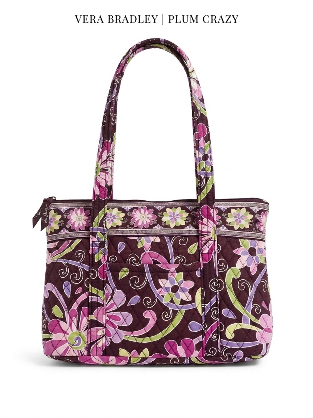 Vera Bradley Villager Tote in Plum Crazy | Quilted Floral Shoulder Bag